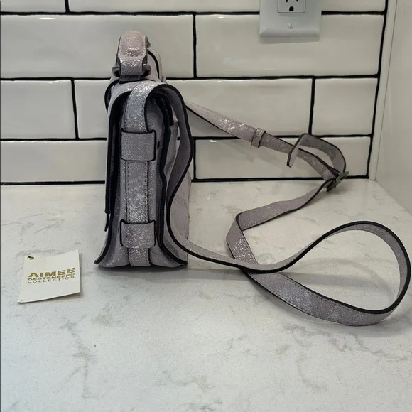 Aimee Kestenberg Leather Flap Crossbody City Gypsy Lavender Denim NWT